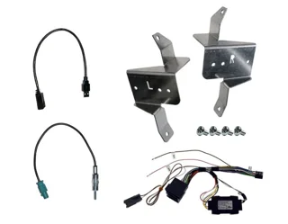 KIT instalación: soportes + Cableado P&P compatible con T1003DAB y DL903DAB e interfaz de controles del volante CAN-BUS para Ford Transit desde 2019
