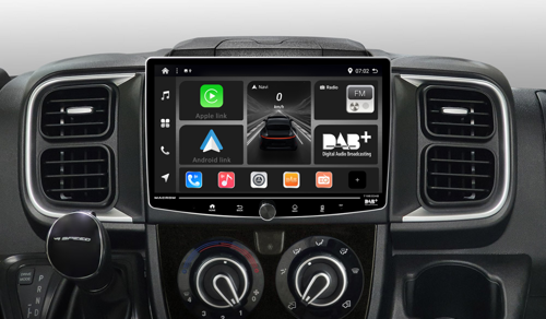 Monitor multimediale Android 13 1DIN con kit Plug & Play per FIAT Ducato 2021>