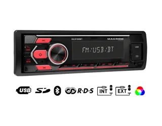 Sintolettore AM/FM-RDS 1DIN con Bluetooth, lettore USB, SD e doppio microfono