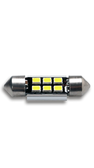 Bombillas LED Siluro Serie Power 41mm 12V 2W 6000K – 540 lúmenes – 6 chips 2835