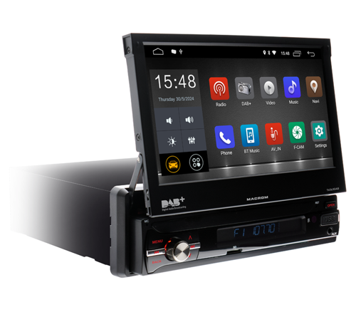 7” Android Multimedia Monitor – Motorised 1 DIN with DAB Receiver