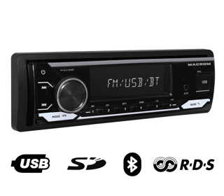 Autoradio 1 DIN con Bluetooth, USB, SD y manos libres