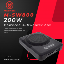 Subwoofer Macrom autoamplificado extraplano para coche - Madrid Audio